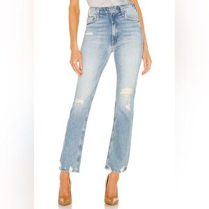 MOTHER High Rise Faded Blue Jeans